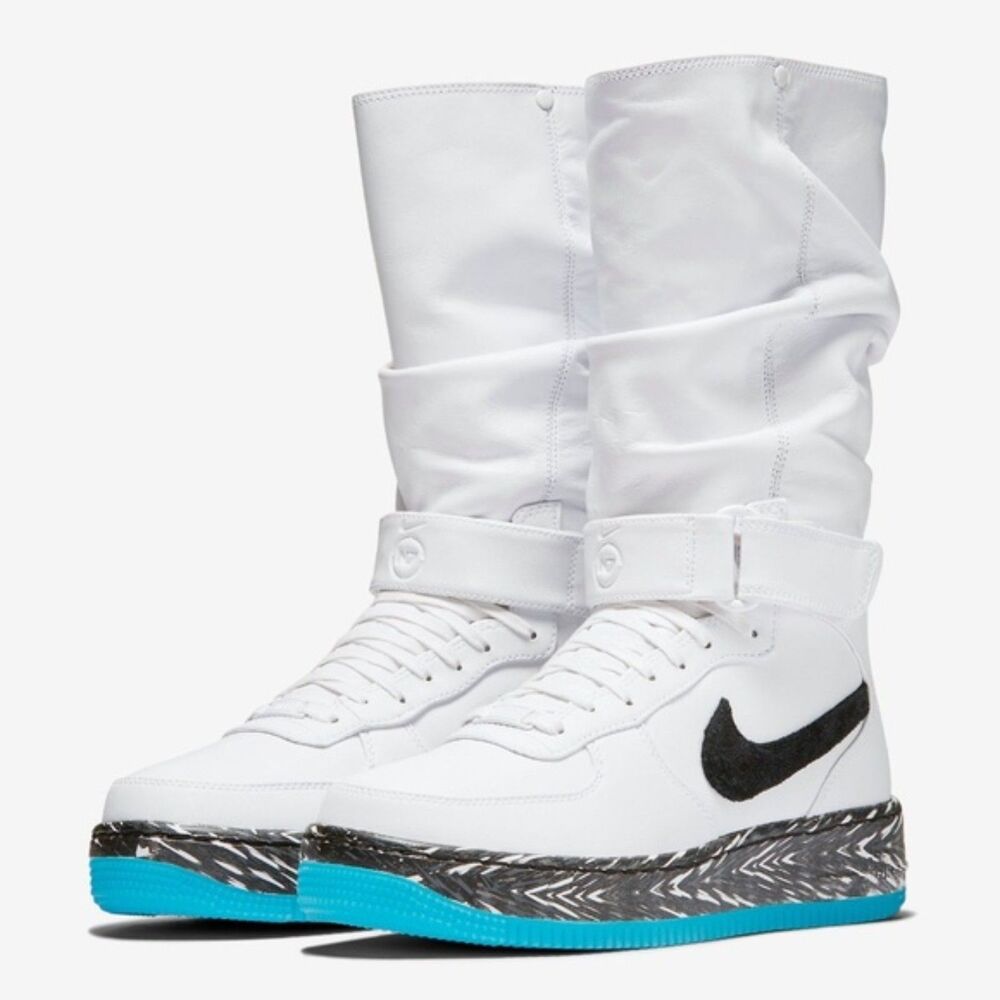 NIKE 7 Womens AF1 Air Force 1 upstep warrior n7 sneaker boot White Teal